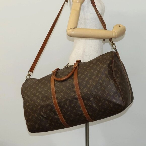LOUIS VUITTON Monogram Keepall Bandouliere 60 Boston Bag M41412 LV Auth - Picture 1 of 16
